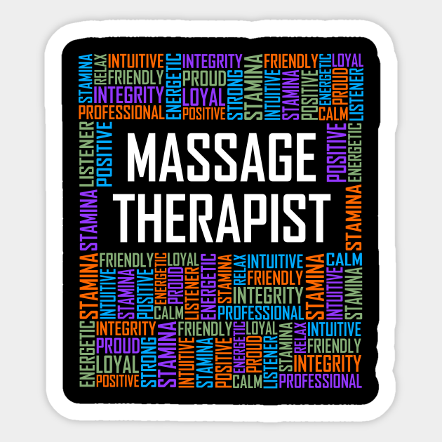 Massage Therapist Words Massage Therapy Sticker Teepublic